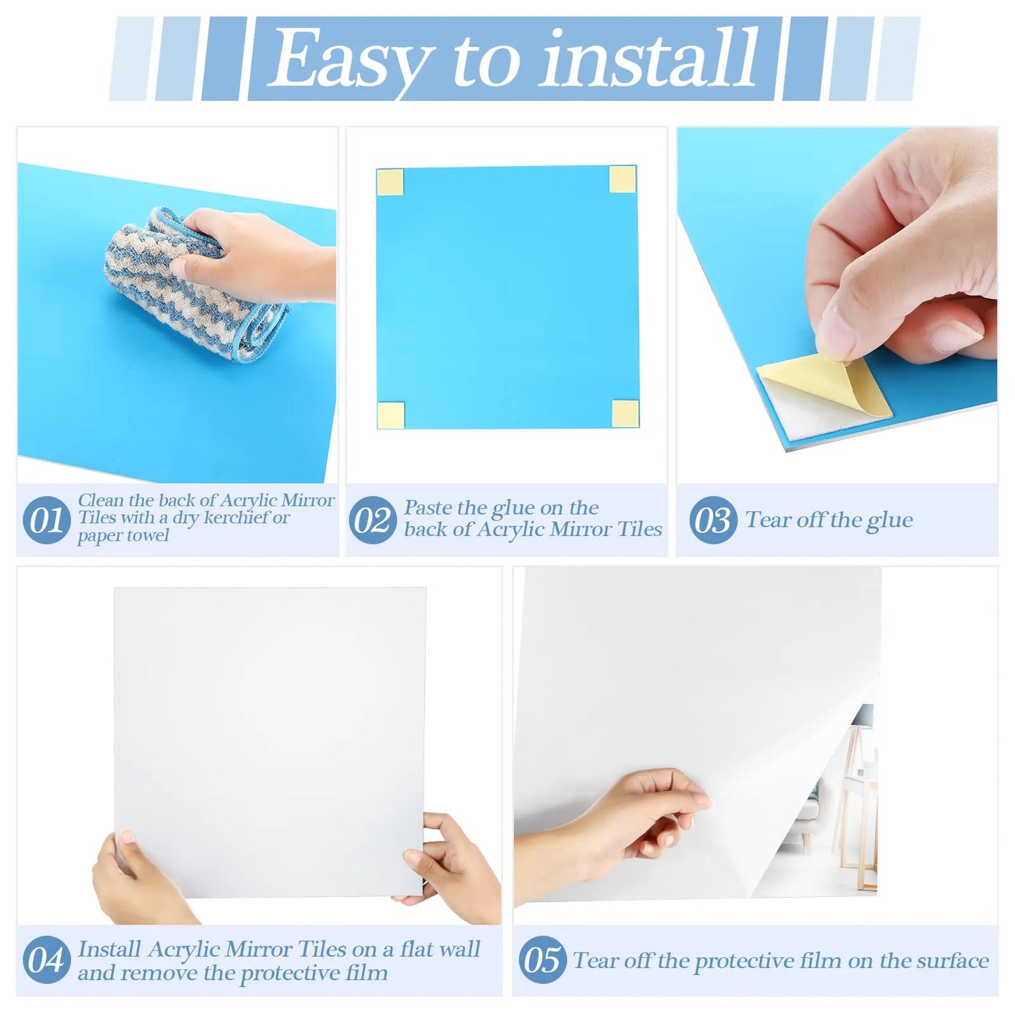 Quick-stick 3D Mirror Wall Stickers