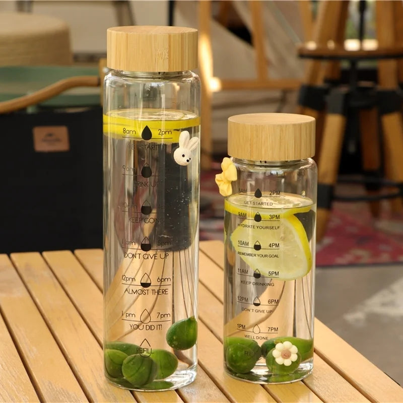 Motivational Glass Water Bottle