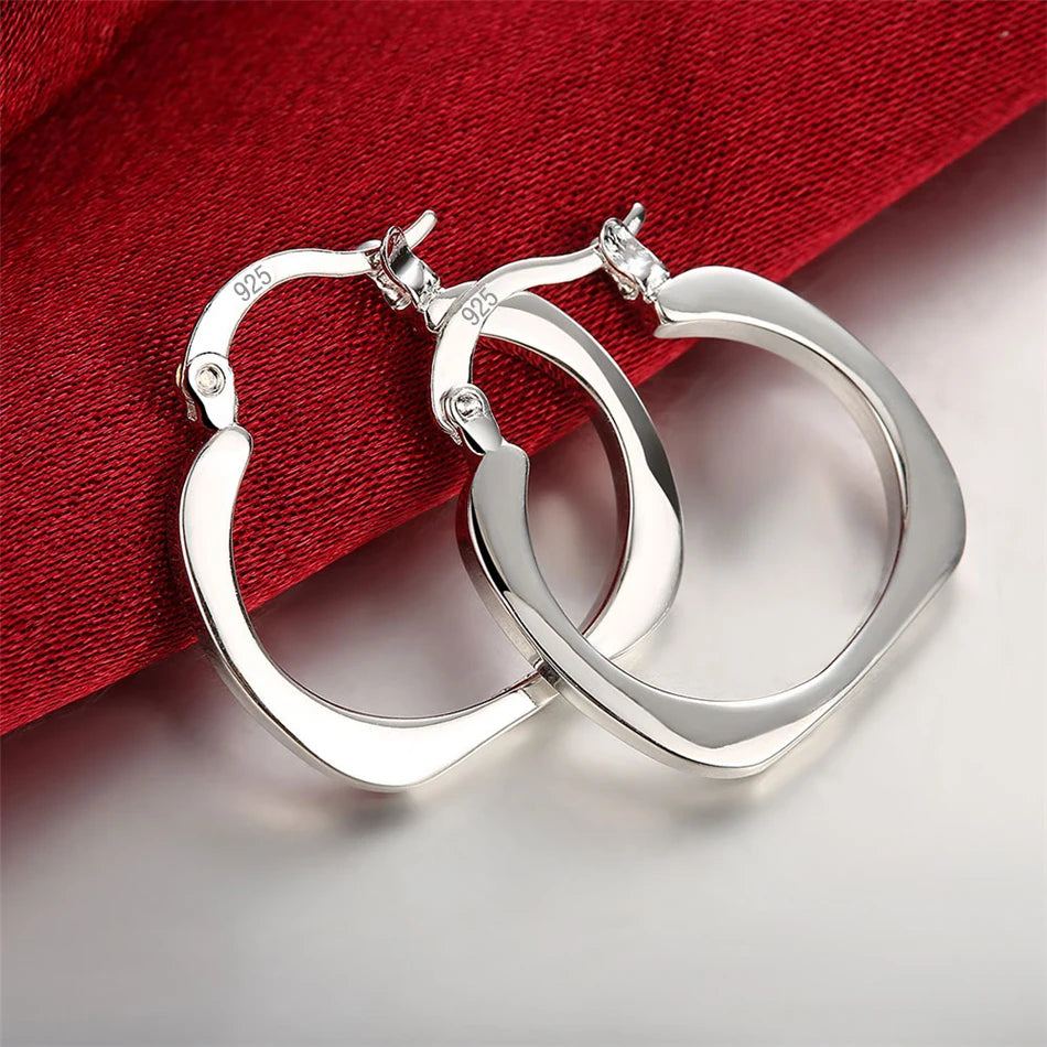 Square-Round Hoop Earrings