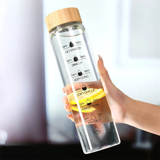 Motivational Glass Water Bottle